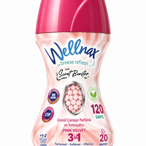 Wellnax Breeze Refresh Scent Booster Pink Velvet kvapnios granulės skalbiniams 3 in 1, 210 g