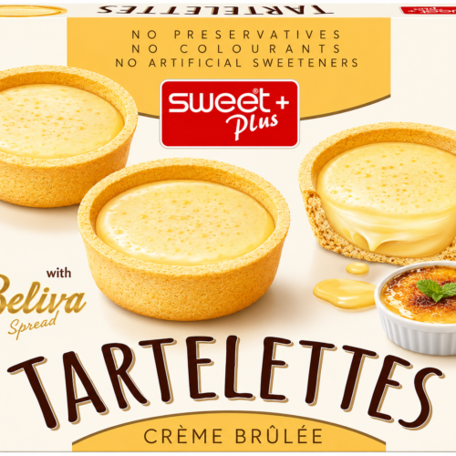 Sweet Plus Tartelettes Crème Brûlée – tartaletės su Crème Brûlée kremu, 150g