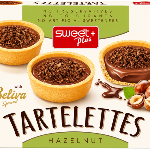 Sweet Plus Tartelettes Hazelnut – tartaletės su lazdyno riešutų kremu, 150g
