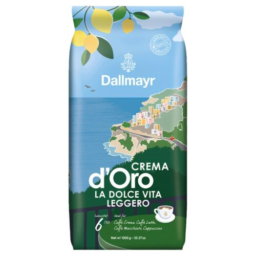 Dallmayr Crema d’Oro La Dolce Vita Leggero kavos pupelės, 1 kg