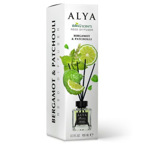 ALYA Nature's Scents Bergamot & Patchouli namų kvapas su lazdelėmis 100 ml