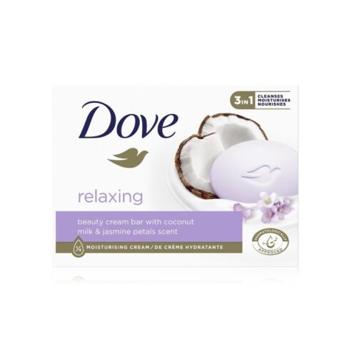 Dove Relaxing – kreminis muilas su kokosų pieno ir jazminų aromatu, 90g