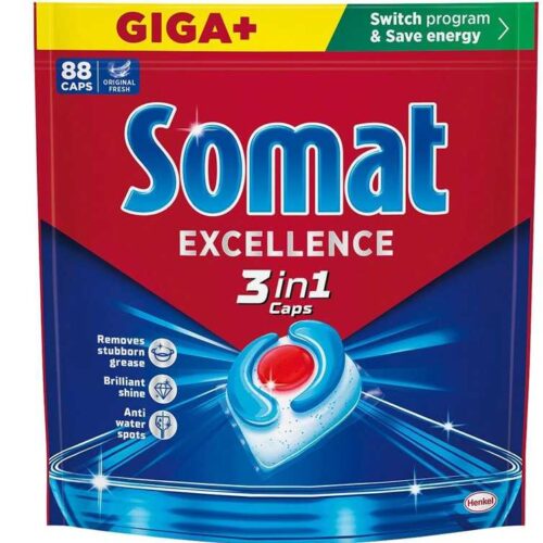 Somat Excellence 3in1 indaplovių kapsulės Original Fresh, 88 vnt.