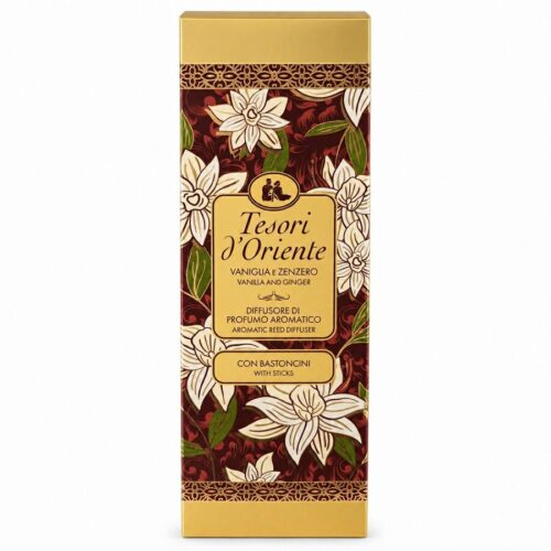 Tesori d’Oriente Vaniglia e Zenzero – namų kvapas su lazdelėmis, 200 ml