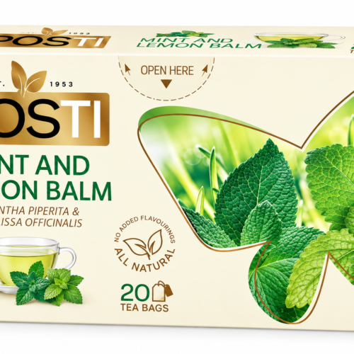 POSTI Mint and Lemon Balm – mėtų ir melisų arbata, 20 pakelių