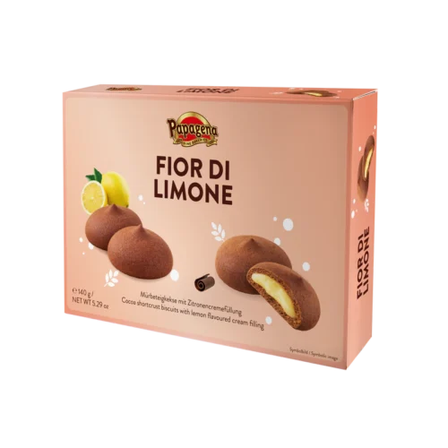 Papagena Fior di Limone kakaviniai sausainiai su citrinų skonio kremu, 140 g