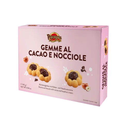 Papagena Gemme al Cacao e Nocciole sausainiai su kakavos ir lazdynų riešutų kremu, 140 g