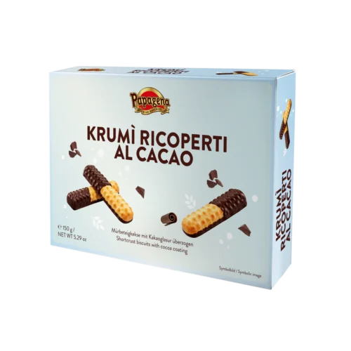 Papagena Krumi Ricoperti al Cacao sausainiai su kakavos glaistu, 150 g
