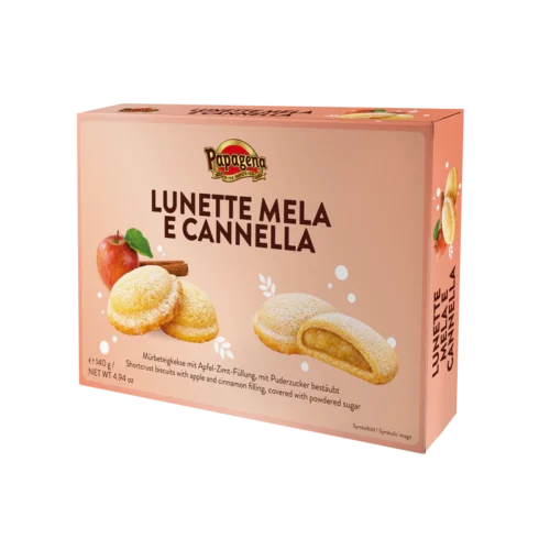 Papagena Lunette Mela e Cannella sausainiai su obuolių ir cinamono įdaru, 140 g