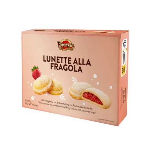 Papagena Lunette alla Fragola sausainiai su braškių įdaru, 140 g