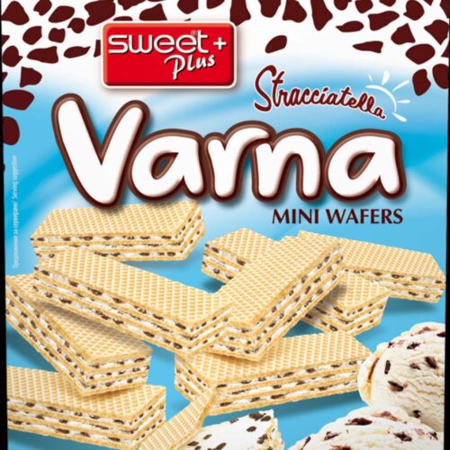 Sweet Plus Varna Stracciatella Mini Wafers – vafliai su stracciatella kremu, 240g