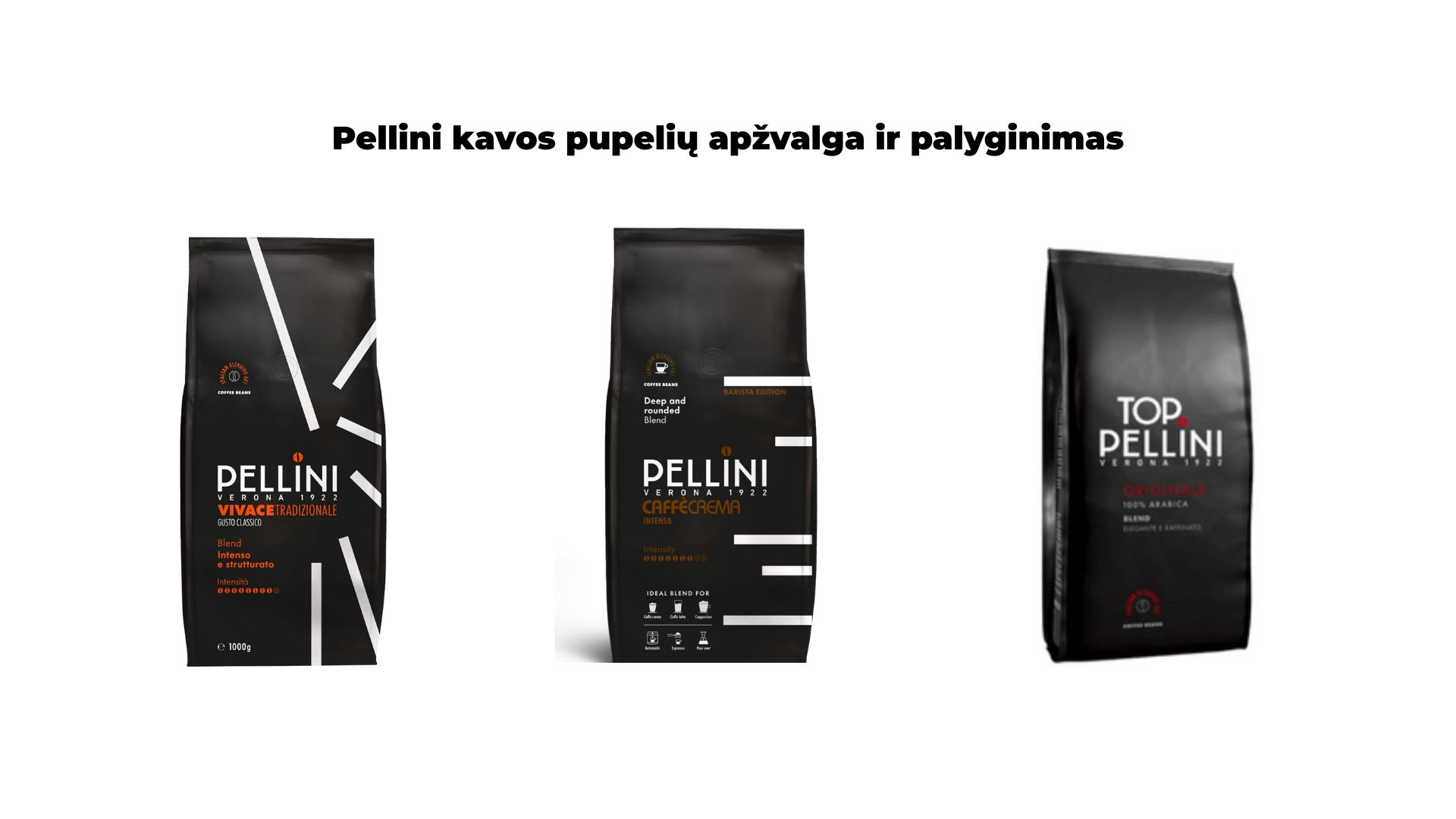 Pellini kavos pupelių apžvalga ir palyginimas
