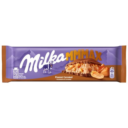 Milka MMMAX Peanut Caramel – pieniškas šokoladas su žemės riešutais ir karamele, 276g
