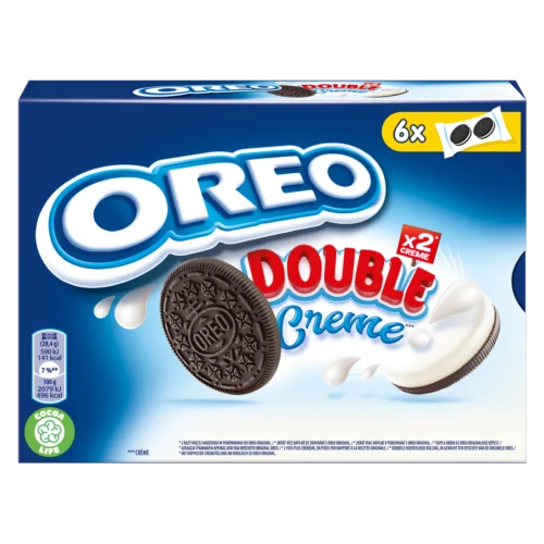 Oreo Double Creme sausainiai su dvigubu vanilinio kremo įdaru, 170 g kaina akcija
