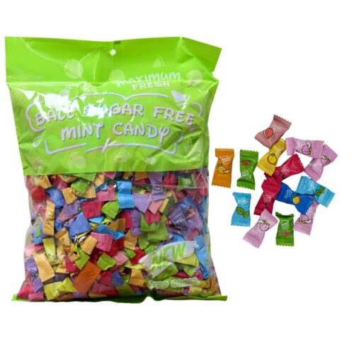 Ball Sugar Free Mint Candy – vaisinių skonių gaivieji saldainiai be cukraus, 1 kg