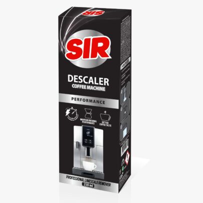 SIR Descaler Coffee Machine – kavos aparatų nukalkinimo priemonė, 250 ml. Efektyviai šalina kalkių nuosėdas. Nukalkinimo priemonė, kaina, akcija pigiau