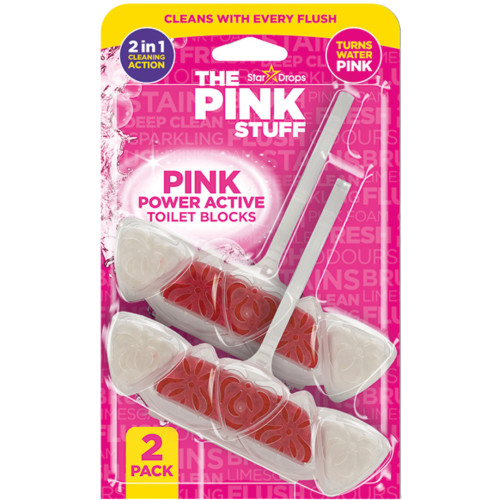 The Pink Stuff Pink Power Active – WC gaiviklio ir valiklio blokeliai, 2x40g